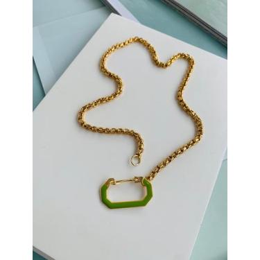 Imagem de Colares banhados com mosquetão fecho frontal veneziana - Dondocas.Biju