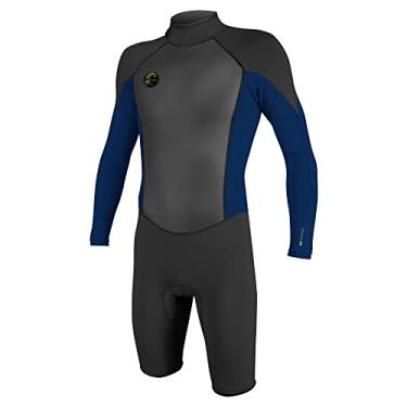 Imagem de O'Neill Wetsuits Roupa de mergulho masculina padrão O'Riginal 2 mm com zíper nas costas, manga comprida, preto/marinho, pequeno