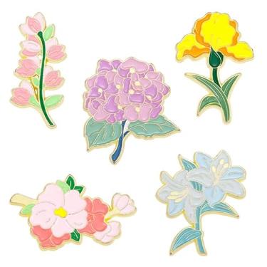 Imagem de Alfinetes de esmalte de plantas, broche de desenho animado, broches esmaltados, alfinetes de lapela para mulheres, meninas, crianças, para decoração de bolsa de roupas, Metal