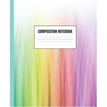 Imagem de Rainbow Composition Notebook: 7.5 x 9.25 in | WIDE Ruled Lined | 100 Pages | Fun Cool Cute Rainbow Cover for Women, Girls, Kids, High School, Teachers, and College Students