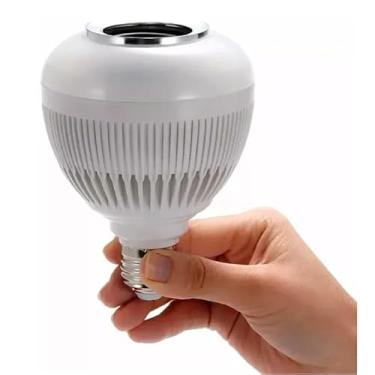 Imagem de Lâmpada Inteligente Musical Caixa Som 12w Bluetooth Luz Led RGB com Controle e Intensidade Das Cores Encaixe E27 Bivolt Quartos Salas Escritório E Festas