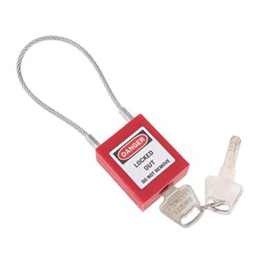 Imagem de KESOTO Cadeado de isolamento de cadeado de segurança de aço inoxidável, cadeado mestre, vermelho/amarelo/azul/verde/branco/preto/laranja, conjunto de 1, vermelho