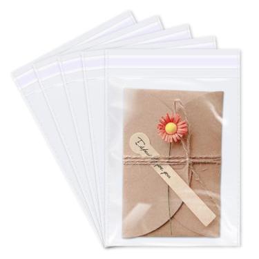 Imagem de 1000 peças - 15 x 23 cm Sacos de celofane de plástico transparente - Sacos de violoncelo seláveis para cartões e envelopes A7 A8 A9, foto, impressões, doces