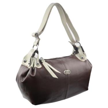 Imagem de Bolsa de Ombro Hobo em Couro 2354 Galvani, Café com bone