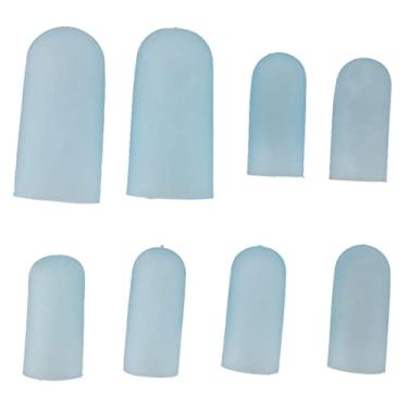 Imagem de Protetores de Dedo do pé Feminino, Capas de Silicone Protetores de Dedo do pé Bolhas Capas de Dedo do pé Mangas 4 Pares Protetores de Dedo do pé para Calos Bolhas Alívio Dor