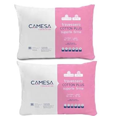 Imagem de Travesseiro Cotton Plus 180 Fios 50x70cm Suporte Firme Antialérgico Macio e Confortável, kit 02