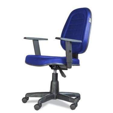 Imagem de Cadeira Diretorzinha Azul Giratória com Braços Reguláveis - MARTIFLEX