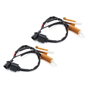 Imagem de 2PCs ABS e Adaptador de Resistor de Carga de Metal, Decodificador de Resistência 50W 6Ω para Sinais de Turno de LED H13 9008 e Compatibilidade Com Luz de Nevoeiro
