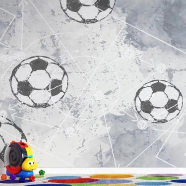 Imagem de Papel de parede infantil Bolas de futebol - AloPapers, 4,00m de largur