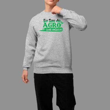 Imagem de Moletom Gola Careca Basico Moda Country Inverno Blusa De Frio Tecido M