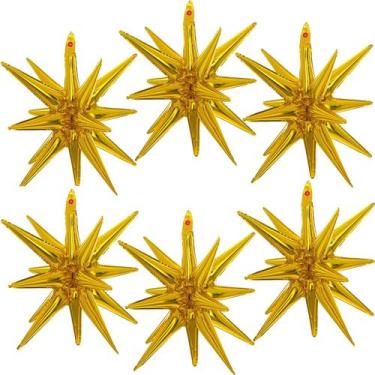 Imagem de Balões Estrelados BBPOOL - 6 Unidades de 22cm em Formato de Estrela Do
