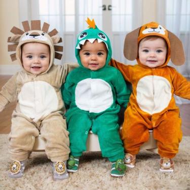 Imagem de Conjunto de Macacão Temático de Bichinhos em Plush 3D com Pantufa Lúdi