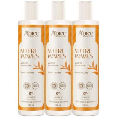 Imagem de Kit 3 Shampoo Limpeza Suave Apse Apice Nutri Waves Tratamento Vegano S