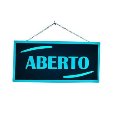 Imagem de Placa Aberto Moderno Iluminada Led 60x28
