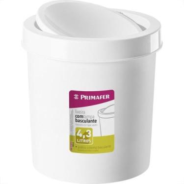 Imagem de Lixeira Primafer Basculante 4,3L Branca Pr1017-2