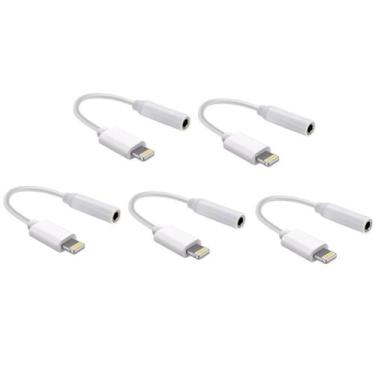 Imagem de Kit 5 Adaptadores de Fone de Ouvido P2 para iOS iPhone Revenda - Lelon
