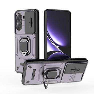 Imagem de Kukoufey Capa de suporte compatível com Xiaomi Redmi Turbo 4 5G, com capa de lente de câmera deslizante compatível com Xiaomi Poco X7 Pro 5G 2412DPC0AG capa roxa