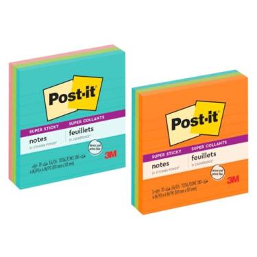 Imagem de Post-it Notas super adesivas, 10 x 10 cm, 3 blocos, 2 cores brilhantes sortidas, forrado (675-3SSMX)