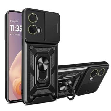 Imagem de Capa para Motorola Moto G85 5G, capa protetora de camada dupla resistente armadura robusta [grau militar] protetora, para Moto G85 com lente protege suporte magnético para carro, capa de telefone