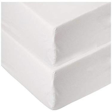 Imagem de HonestBaby unissex baby 2-Pack algodão orgânico encaixado lençóis de berço cobertor vestível, branco brilhante, um tamanho eua