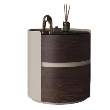 Imagem de Mesa de cabeceira moderna com espaço grande circular pequeno armário de cabeceira no quarto armário de armazenamento simples sem necessidade de instalação móveis de cabeceira