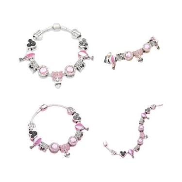 Imagem de Esmalte Vermelho Mickey Minnie Balão De Ar Quente Charme Pulseira Anti