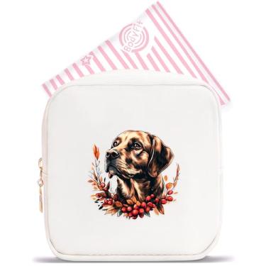 Imagem de BJDAMAI Mini bolsa de maquiagem, linda bolsa de cosméticos portátil com zíper para meninas adolescentes e crianças, pequena bolsa de armazenamento para almofada higiênica, moeda, batom, joias