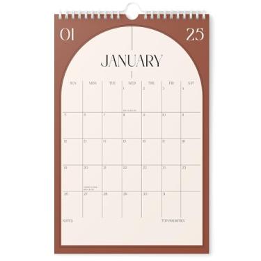 Imagem de Karto Calendário de parede 2025 - vertical 28 x 43 cm até junho de 2026 - Aumente sua produtividade e planejamento fácil com o calendário mensal estético - Cores Boho