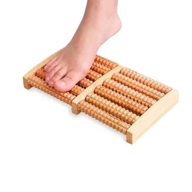 Imagem de Massageador Alívio Pés Madeira Maderoterapia Shiatsu