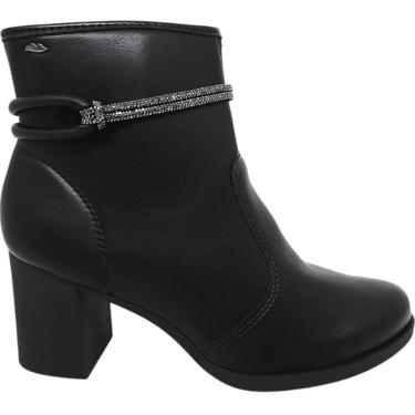 Imagem de Bota Feminina Casual Dia a Dia Passeio com Strass Calce Fácil Salto Médio Cano Baixo Dakota Da821