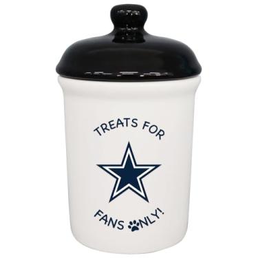 Imagem de The Memory Company | Guloseimas licenciadas da NFL apenas para fãs do time, vasilha de cerâmica para animais de estimação, Dallas Cowboys