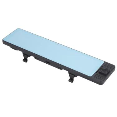 Imagem de Câmera retrovisor de 3 canais com gravação frontal, traseira, interna, 3 modos de exibição, pista GPS, espelho retrovisor amplo de 180 graus