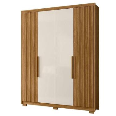 Imagem de Guarda Roupa Solteiro Califórnia 4 Portas Freijó Off White - Moval