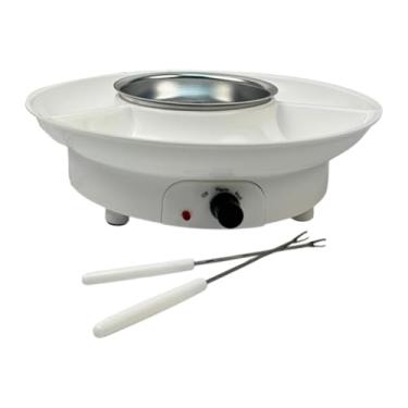 Imagem de FytStycale Kit de fondue de fondue de elétrico kit de une upl uplines controle de temperatura para pretzels dippings doces, Branco