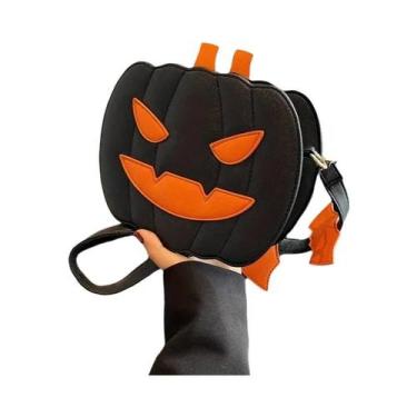 Imagem de Bolsa de Ombro de Halloween com Caveira e Fantasma - Design Diabólico 