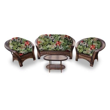 Imagem de Conjunto de Sofá Fibra e 2 Poltronas e 1 Mesa Centro