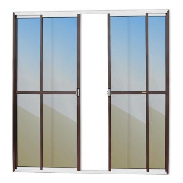 Imagem de Porta Balcão 4 Folhas Super 25 Vidro Reflex 210cm X 200cm Brimak Mix Corten