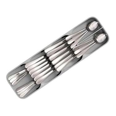 Imagem de Organizador de Talheres para Gaveta, 39,8 x 11,4 x 5,8 cm, Plástico PP, Separação para Garfo, Faca e Colher