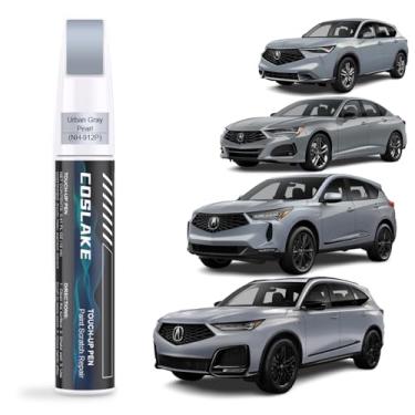Imagem de COSLAKE Tinta de retoque de carro (pérola cinza urbana (NH-912P)) para Acura, kit de reparo de arranhões de tinta de carro, solução rápida e fácil de reparar, caneta removedor de arranhões 2 em 1 com