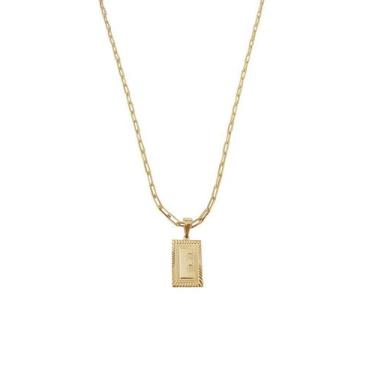 Imagem de Cordão 60Cm Masculino Feminino Pingente Letra E Banhado Ouro - Anaisa 