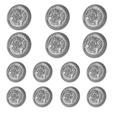 Imagem de MASONEE Conjunto De 14 Botões Blazer Metal Prateado - 23 Mm E 18 Para Blazers Masculinos, Ternos, Casacos Esportivos, Jaquetas Uniformes
