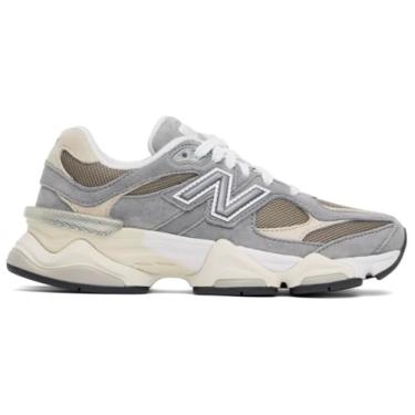 Imagem de New Balance 9060 Tênis masculino, Branco/cinza escuro/caramelo, 4
