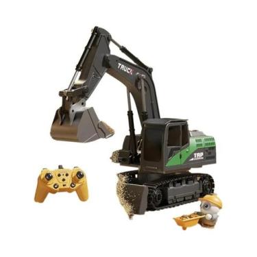 Imagem de Carro De Brinquedo Escavadeira RC De Liga Infantil Com Luzes E Som Pre