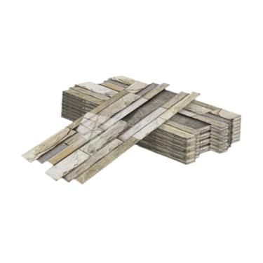 Imagem de Fenteer 48 peças de papel de parede autoadesivo de tijolo de pedra, papel de parede de tijolo de pedra, blocos de efeito 3D, B