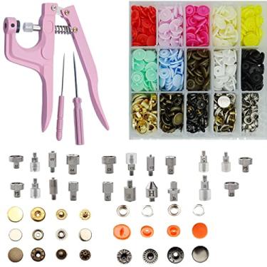 Imagem de Ryanwujiji Kit De Fixadores Pressão Para Serviços Pesados, Conjunto Alicates Parafusos Botões Plástico E Cobre T3/T5/T8, Grau Marítimo Substituição Encaixes, Reparo Capas Barco, Lonas