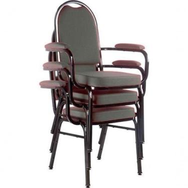 Imagem de Kit Com 3 Cadeiras Para Auditório Linha Hotel cor utilizada Cinza. - D