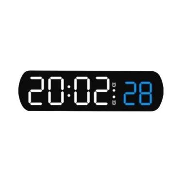 Imagem de Despertador Digital LED Com Controle De Voz, Soneca Dupla, Display De 