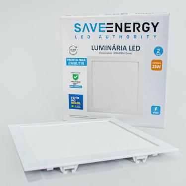 Imagem de Luminária Plafon Led Embutir 25W 3000k Branco Saveenergy