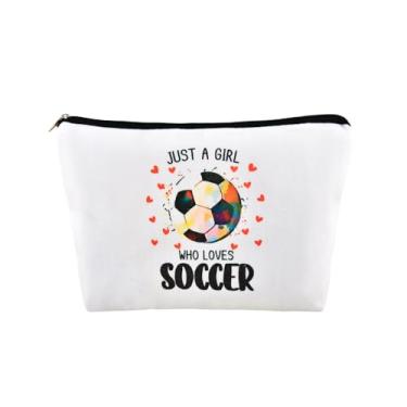 Imagem de MXXGMYJ Bolsa de maquiagem esportiva, bolsa de cosméticos, presentes para mulheres, amantes de esportes, lembrancinhas de festa de aniversário, bolsa de viagem com zíper, Futebol, Small