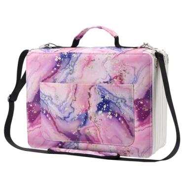 Imagem de Lbxgap Estojo Organizador Para Canetas Marcadoras, 224 Compartimentos, Grande Capacidade, Com Capa Prática, Suporte Portátil Multicamadas Lápis De Aquarela E Marcadores Gel (Rosa Mármore)